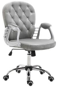 HOMCOM Sedia da Ufficio in Stile contemporaneo con Altezza Regolabile e Ruote Girevoli, 60x61x95105 cm, Grigia