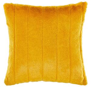 Set di 2 cuscini in poliestere giallo 45 x 45 cm Glam con cerniera in rilievo pelo soggiorno camera da letto Beliani