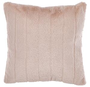 Set di 2 cuscini in poliestere rosa chiaro 45 x 45 cm Glam con cerniera in rilievo pelo soggiorno camera da letto Beliani