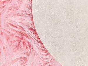Tappeto finta pelle di montone rosa acrilico 180 x 60 cm pelliccia glam soffice camera da letto soggiorno Beliani