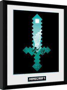 Quadro Minecraft - Diamond Sword, Poster Incorniciato