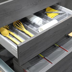 Emuca Portaposate per cassetti di cucina, modulo 600 mm, Plastica, Grigio
