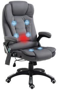 Vinsetto Poltrona da Ufficio con Funzione Massaggiante & Riscaldante, ergonomica, regolabile in altezza, Grigio scuro