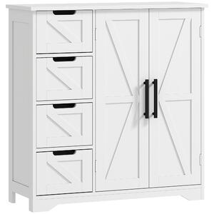 HOMCOM Mobile da bagno, mobile da bagno, con 4 cassetti, 1 armadio, per piccoli spazi, 81,2 x 30 x 83,8 cm, bianco | Aosom Italy