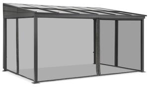 Tettoia in alluminio 3 x 6 m Tarragona con zanzariera Garden Point antracite