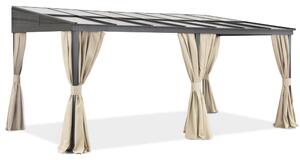 Tettoia in alluminio 3 x 6 m Tarragona con tende Garden Point beige