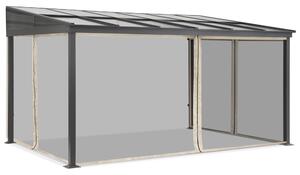 Tettoia in alluminio 3 x 6 m Tarragona con zanzariera Garden Point beige