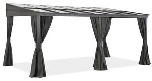 Tettoia in alluminio 3 x 6 m Tarragona con tende Garden Point antracite