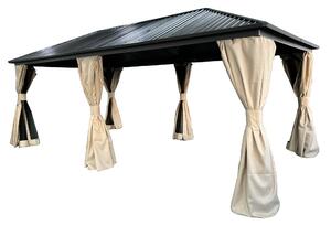 Gazebo in metallo Sardegna 3x6 con tende Garden Point beige