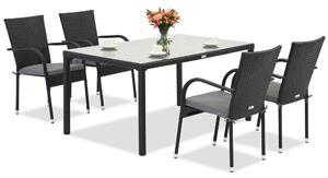 Set in technorattan Milano 4 Garden Point nero