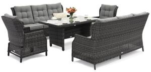 Set di mobili da giardino grandi Malaga Apetito 8 antracite Garden Point