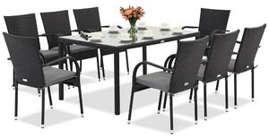 Set in technorattan Milano 8 Garden Point nero