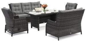 Set da giardino in technorattan Garden Point Malaga Apetito 7 antracite