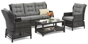 Set in technorattan Malaga Coffee 5 antracite Garden Point