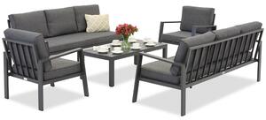 Set di mobili di lusso in alluminio Zakintos Coffee 8 antracite Garden Point