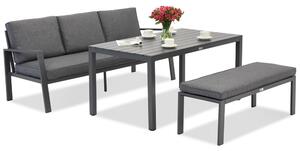 Zakintos Apetito Comfort 3 set in alluminio con panca antracite Garden Point