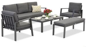 Zakintos Coffee 5 set in alluminio con panca antracite Garden Point