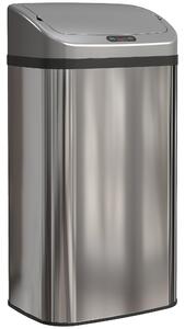 HOMCOM Bidone della spazzatura con sensore da 48 L per cucina o ufficio, funzione di chiusura automatica, in acciaio inossidabile, tono argento | Aosom Italy