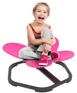 AIYAPLAY Sedia Girevole Sensoriale per Bambini, Forma a Farfalla, promuove Equilibrio e Coordinazione, Plastica, Metallo, Rosa | Aosom Italy