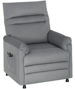 Poltrona Reclinabile con Riscaldamento, 8 Punti Massaggio e 5 Modalità 82x99x106 cm in Tessuto Effetto Velluto Grigio