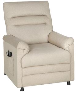 Poltrona Reclinabile con Riscaldamento, 8 Punti Massaggio e 5 Modalità 82x99x106 cm in Tessuto Effetto Velluto Beige