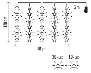 Catena luminosa natalizia da esterno a LED 30xLED/3,9m IP44 stelle
