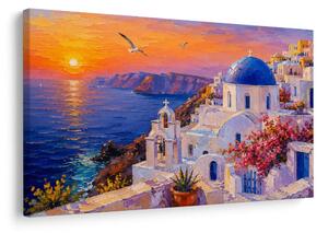 Quadro su tela – Cupola blu sul mare