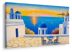 Quadro su tela – Isola greca al tramonto