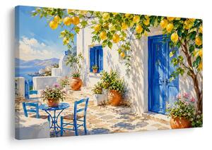 Quadro su tela – Angolo mediterraneo con albero di limoni
