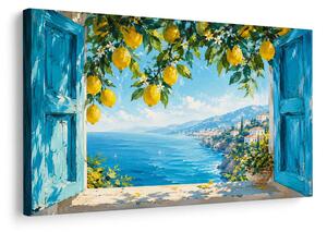 Quadro su tela – Limoni sulla costa marina