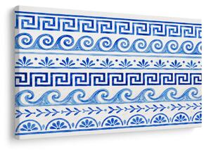 Quadro su tela – Ornamento greco blu e bianco