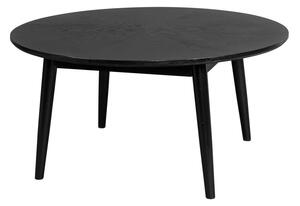 Tavolino da salotto rotondo nero con effetto rovere ø 80 cm Fabio – White Label