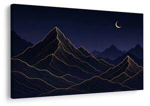 Quadro su tela – Montagne notturne sotto la luna