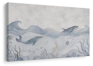 Quadro su tela – Balene nel mare calmo