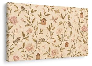 Quadro su tela – Dolci uccellini tra i fiori
