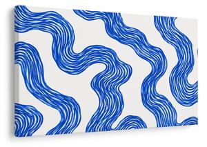 Quadro su tela – Curve astratte blu e fluide