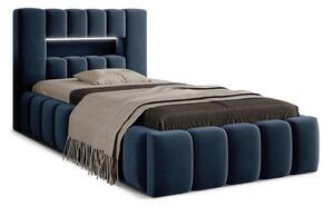 Letto singolo imbottito blu scuro con contenitore con rete inclusa 90x200 cm Lamica – ELTAP
