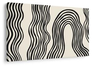 Quadro su tela – Linee ondulate astratte in bianco e nero