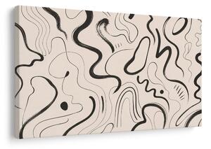 Quadro su tela – Flusso astratto di linee nere