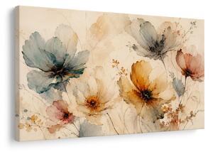 Quadro su tela – Delicati fiori di campo ad acquerello