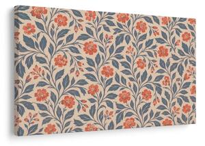 Quadro su tela – Fiori corallo su beige