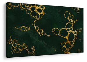 Quadro su tela – Composizione oro e verde scuro