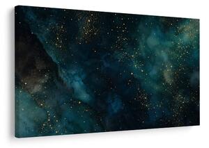 Quadro su tela – Galassia turchese con oro