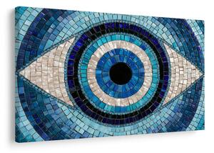 Quadro su tela – Mosaico blu di un occhio