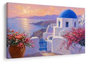 Quadro su tela – Costa di Santorini al tramonto