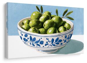 Quadro su tela – Olive verdi in ciotola