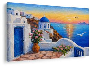 Quadro su tela – Costa greca al tramonto