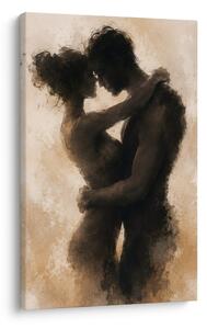 Quadro su tela – Silhouette intima di coppia innamorata