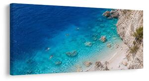 Quadro su tela – Costa rocciosa e mare azzurro