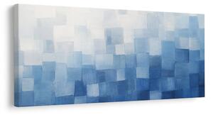 Quadro su tela – Quadrati blu stratificati nella nebbia